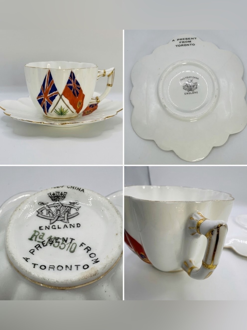 Antique Wileman Foley Alexandra Teacup Saucer A Present From Toronto 1890